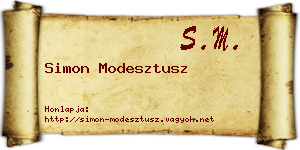 Simon Modesztusz névjegykártya